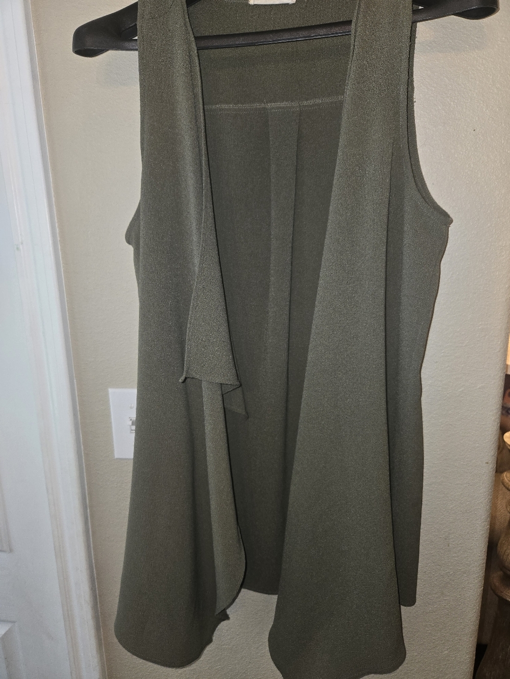 Lush Olive Green Sleeveless Drape Vest